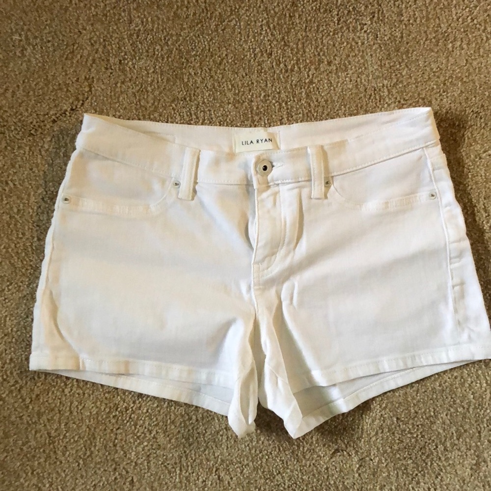 White jean shorts